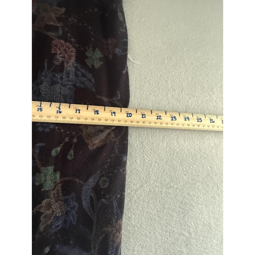 Soft Surroundings Skirt Womens XL Black Floral Velvet A-Line Stretch Long USA - Picture 9 of 12